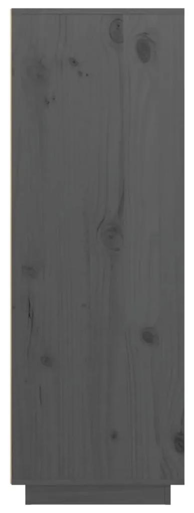 Credenza grigia 89x40x116,5 cm in legno massello di pino
