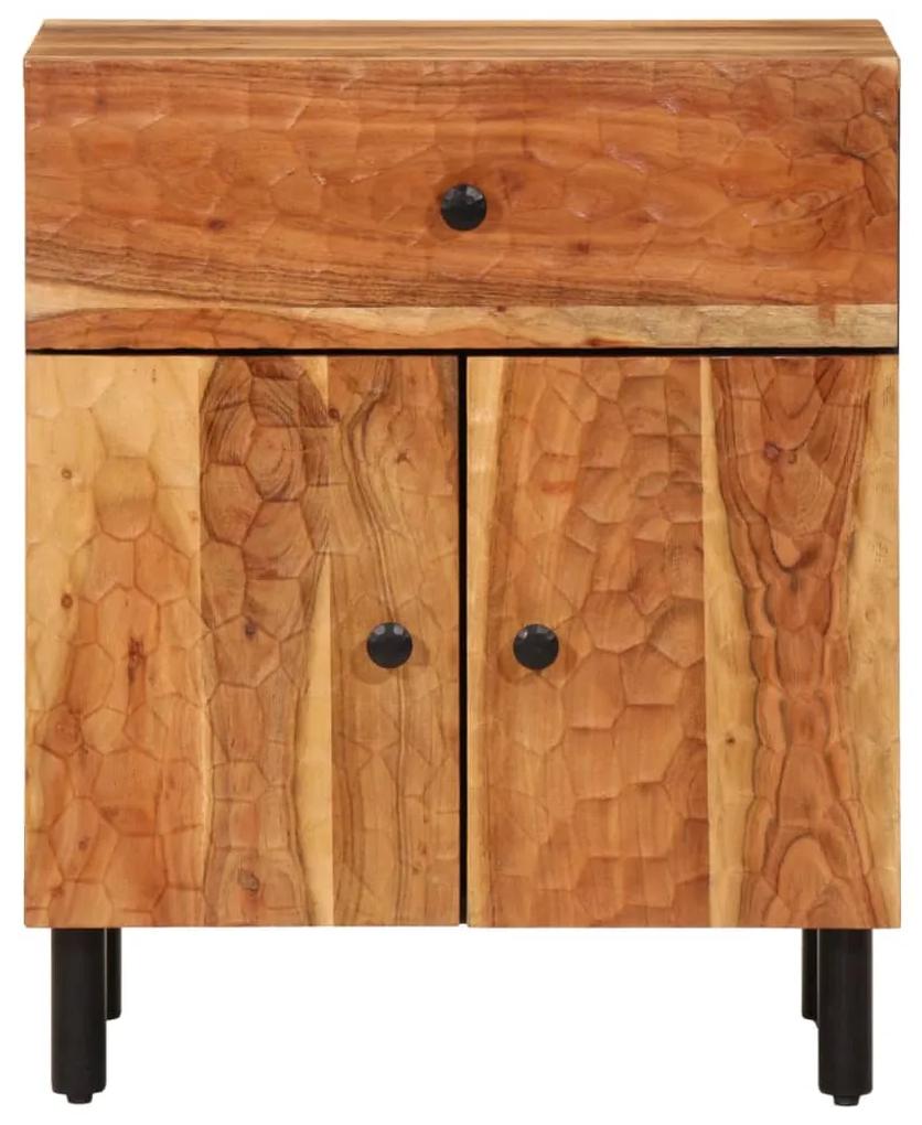 Comodino 50x33x60 cm in legno massello di acacia