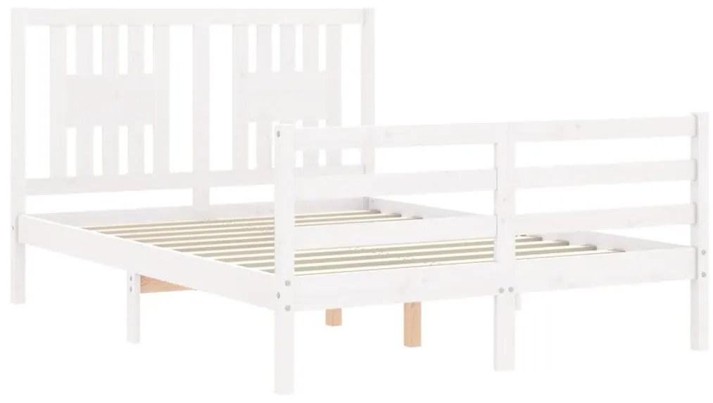 Giroletto con testiera bianco 4ft small double legno massello