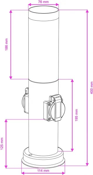 Brilagi - Lampada da esterno con 2 prese SCHUKO NOVA, portalampada 1x E27 (15W, 230V), 40 cm, IP44, marrone