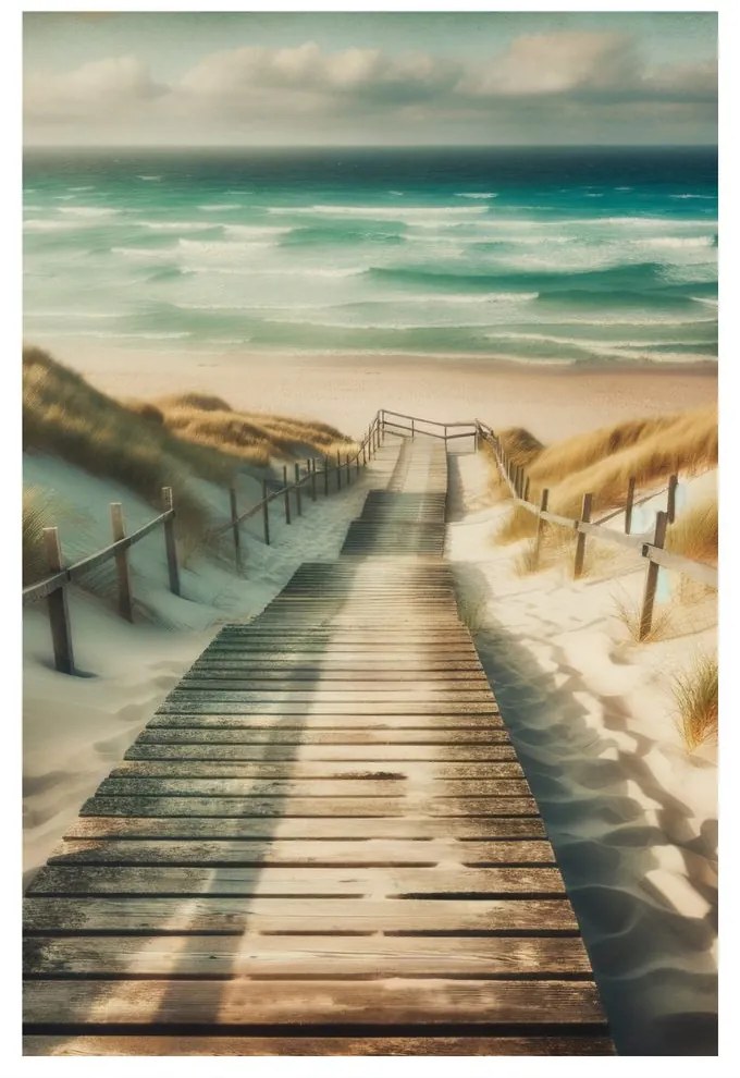 Quadro su tela – Sentiero attraverso le dune verso il mare
