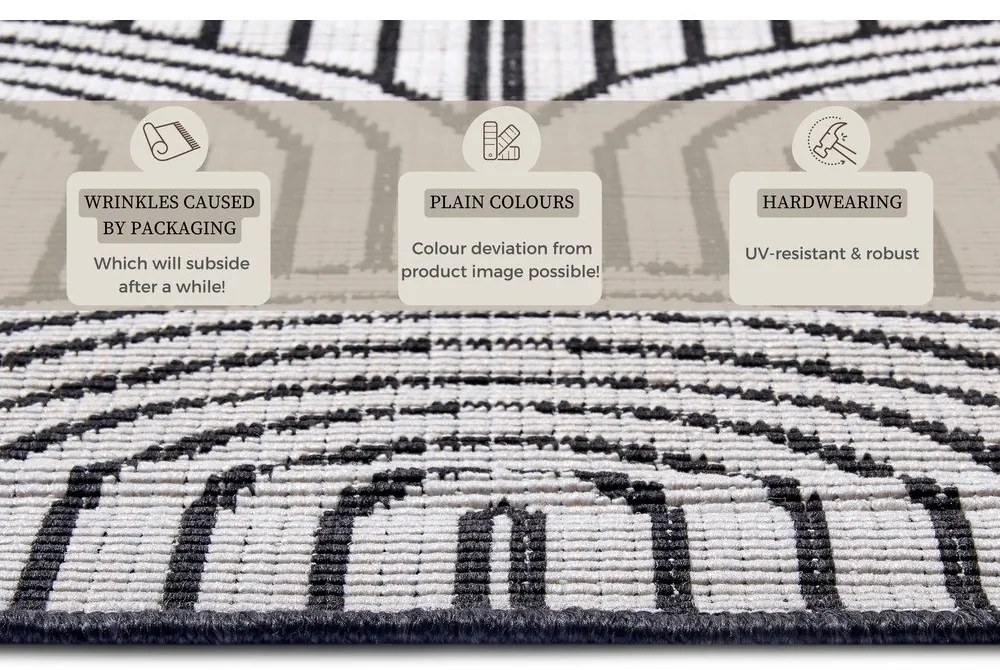 Tappeto da esterno bianco e nero 160x230 cm Pangli Black - Hanse Home