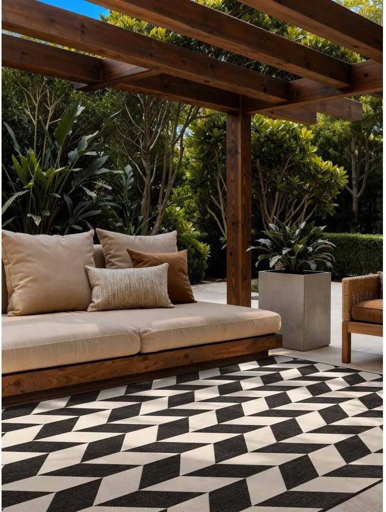 Tappeto da interno/esterno nero/color crema 120x170 cm Haringey Terrick – Ted Baker