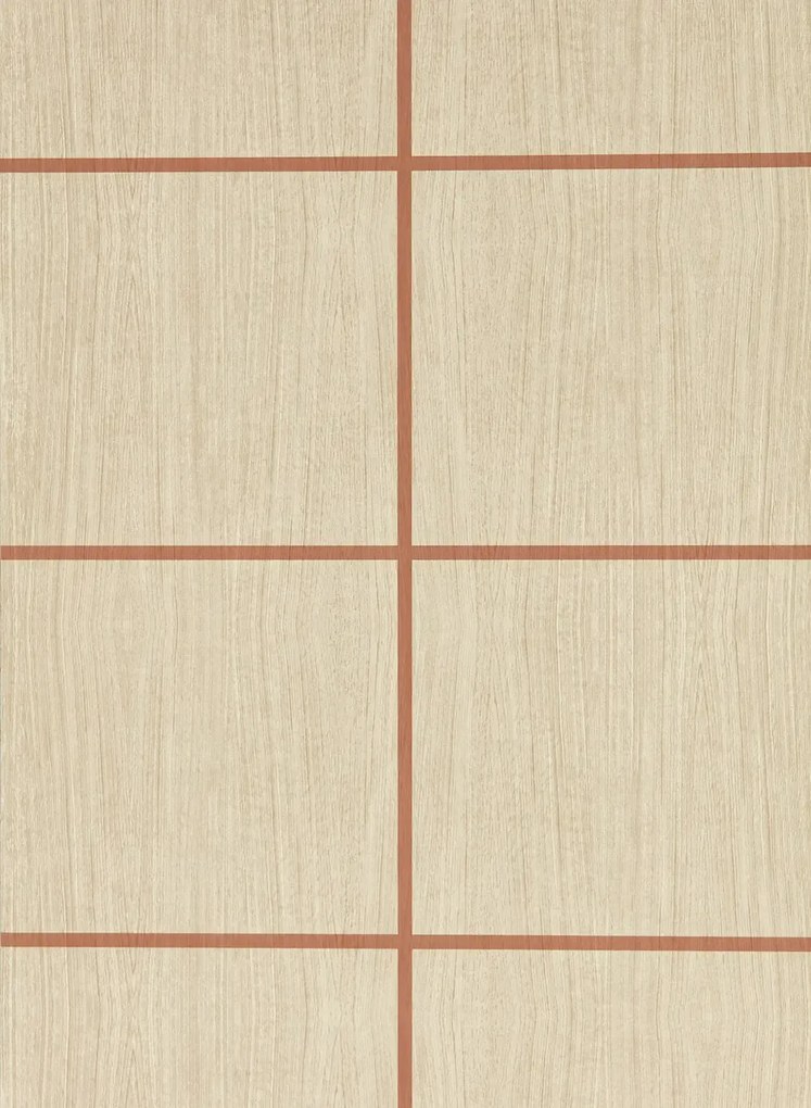 Harlequin Tapete Wood Blocks - Oak/ Terracotta Gloss