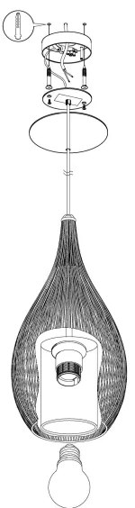 Eglo 92251 - Lampadario RAZONI 1xE27/60W/230V