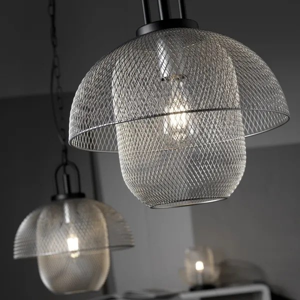 ONLI - Lampadario a sospensione con catena ZAIR 1xE27/22W/230V nero/argento