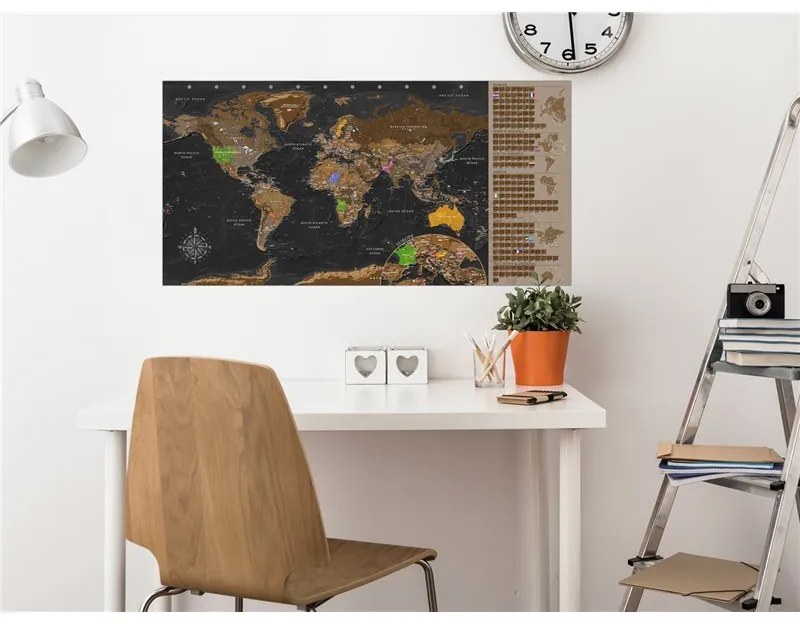 Mappa da grattare Mappa marrone poster (versione inglese)