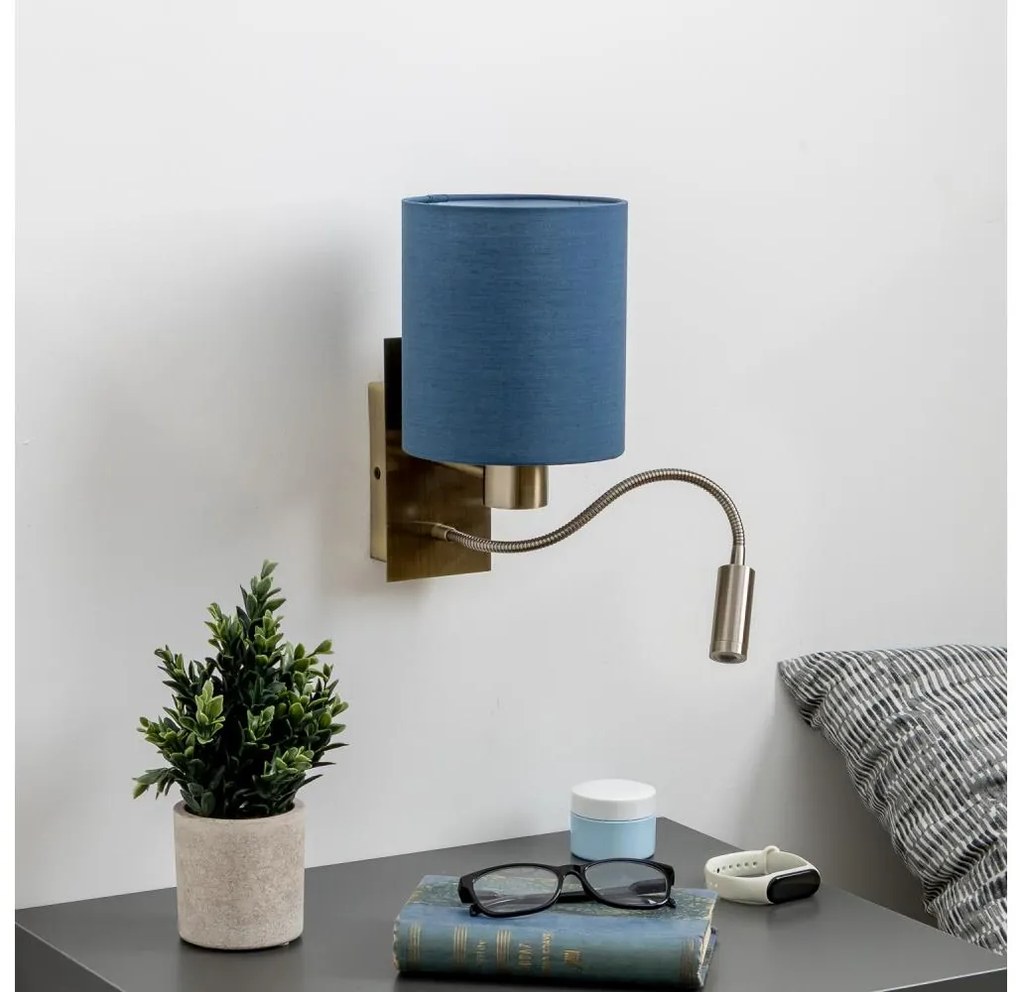 Brilagi - Applique a LED NUBILA 1xE27/25W/230V+ LED/3W ottone/blu scuro