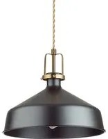 Sospensione Industrial-Minimal Eris-1 Metallo Nero 1 Luce E27