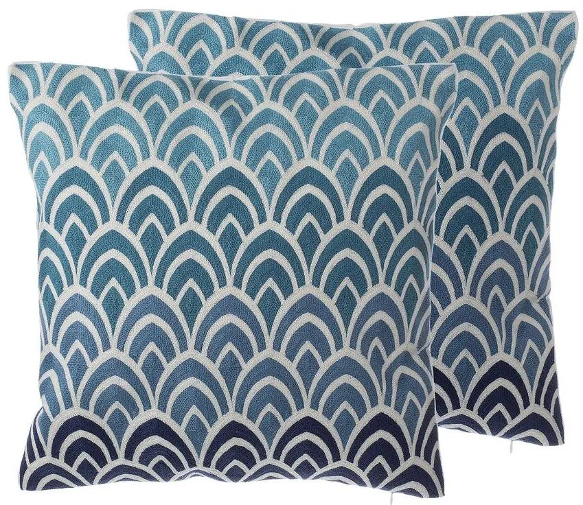 Set di 2 cuscini decorativi blu 45x45cm NIGELLA Beliani