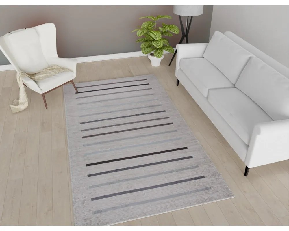 Tappeto lavabile grigio chiaro 80x200 cm - Vitaus