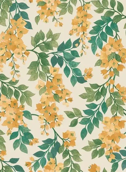 Cole & Son Carta da parati Bougainvillea - Marigold on Parchment