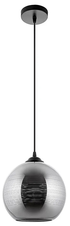 Lampadario a sospensione con filo 1xE27/60W/230V diametro 20 cm nero