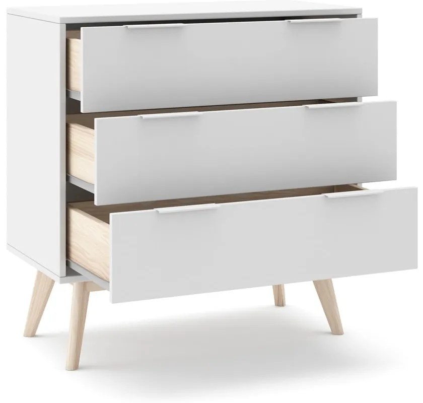 Cassettiera bassa bianca 80x83 cm Campus - Marckeric