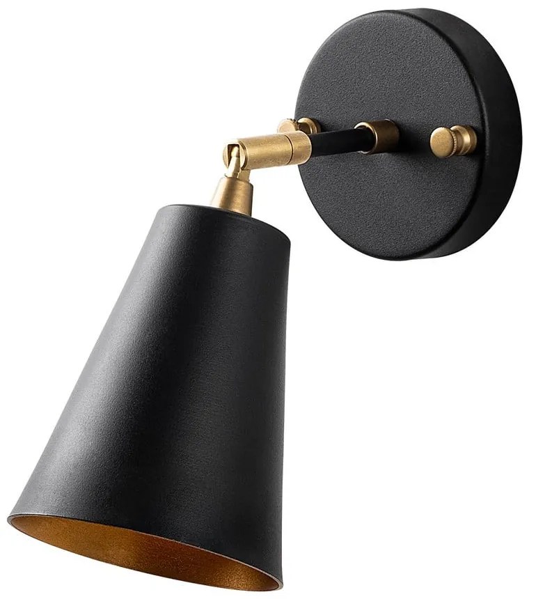 Lampada da parete in nero e oro ø 10 cm Evander - Opviq lights