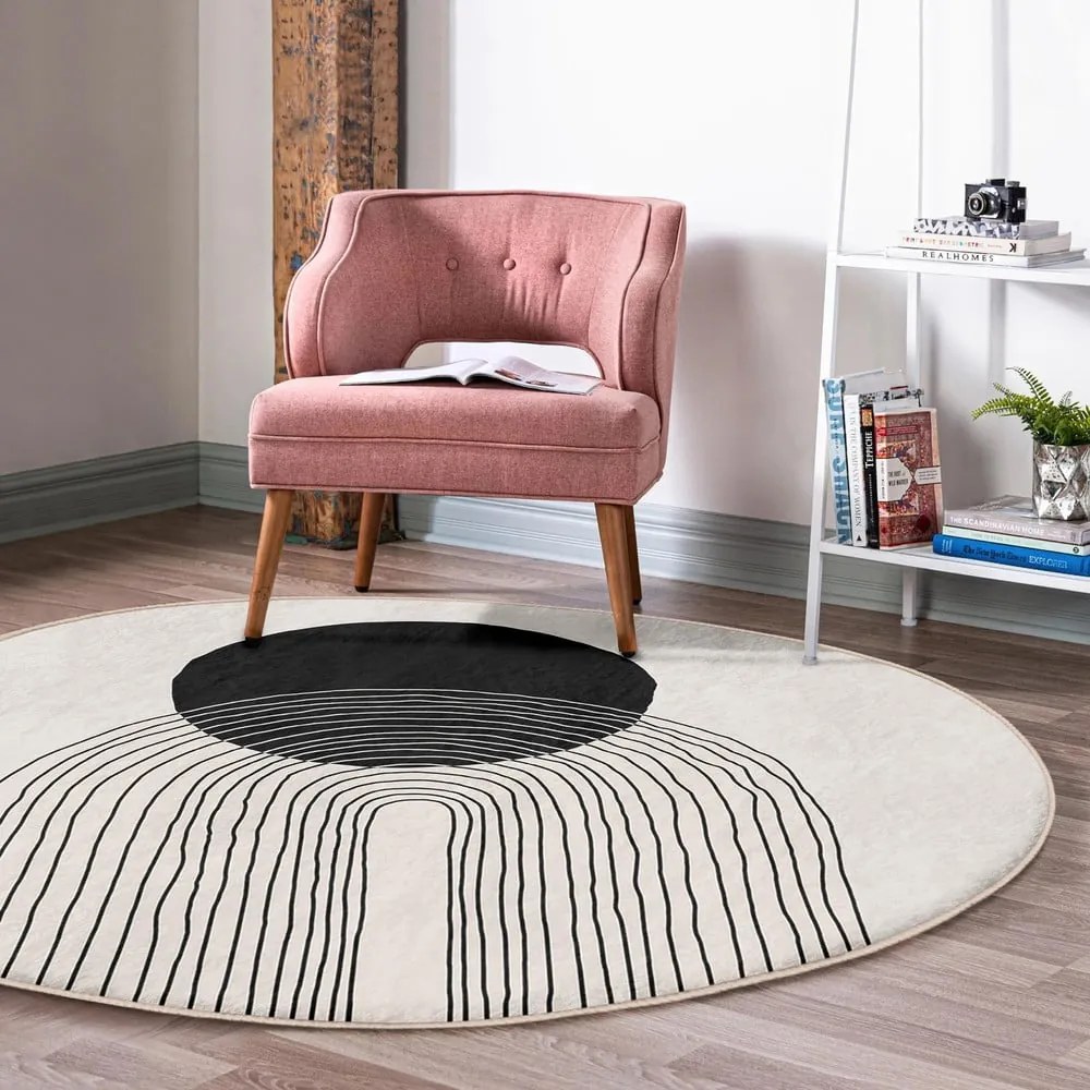 Tappeto rotondo color crema lavabile ø 80 cm Comfort – Mila Home