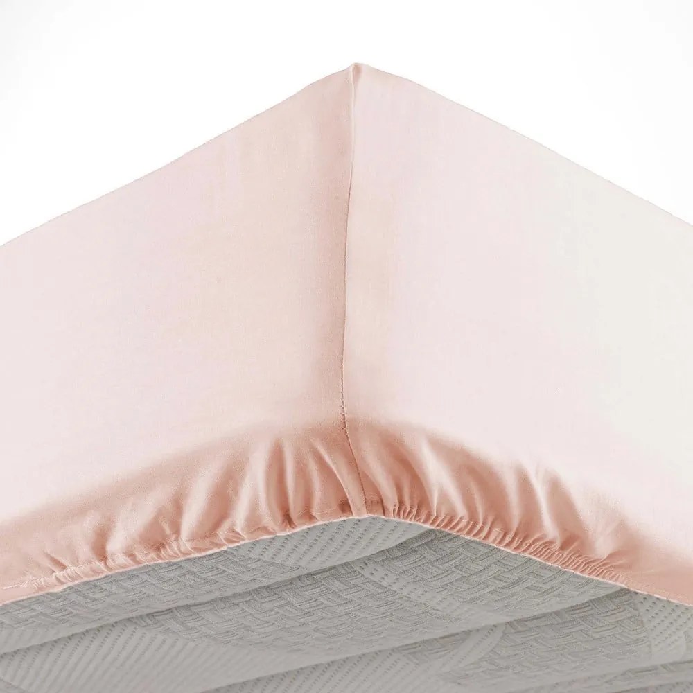 Lenzuolo rosa in microfibra elasticizzata 140x190 cm Oscar - douceur d'intérieur