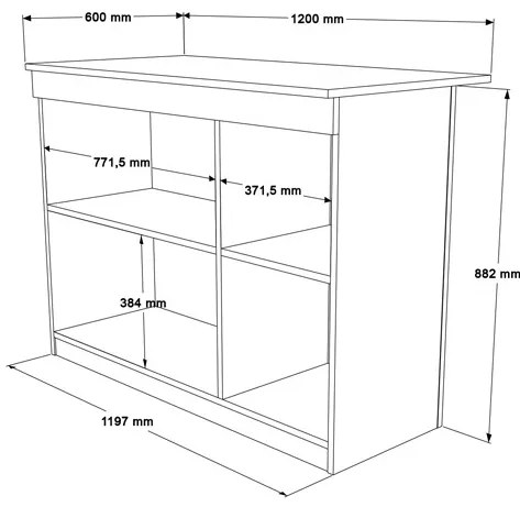 Isola Centrale Cucina 120 Cm Con Ante E Ripiani Dorian Rovere Effetto Legno