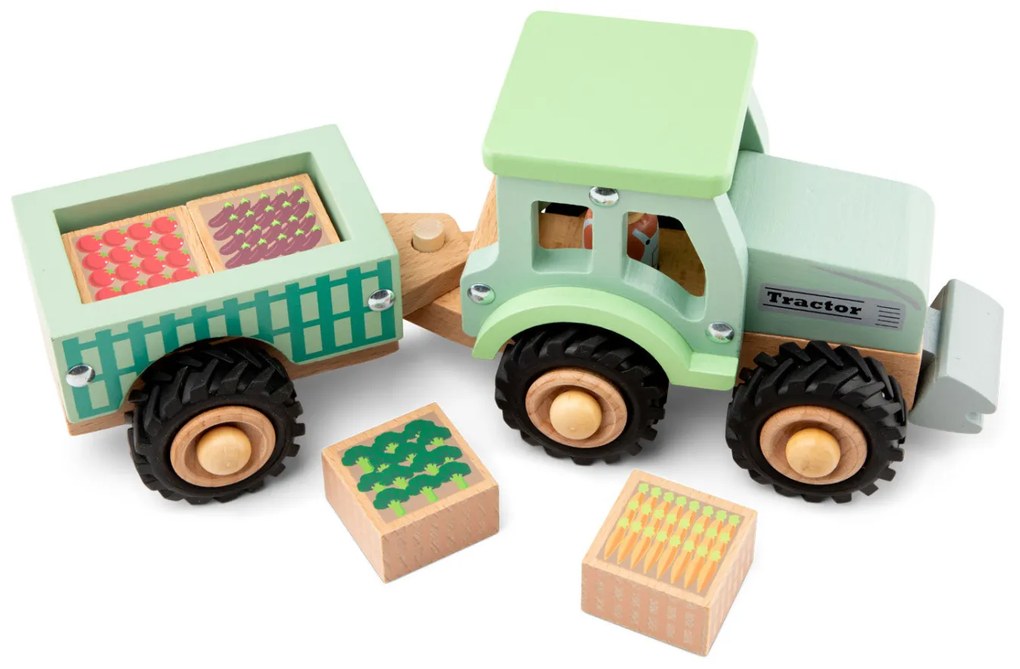 Trattore con rimorchio e carico