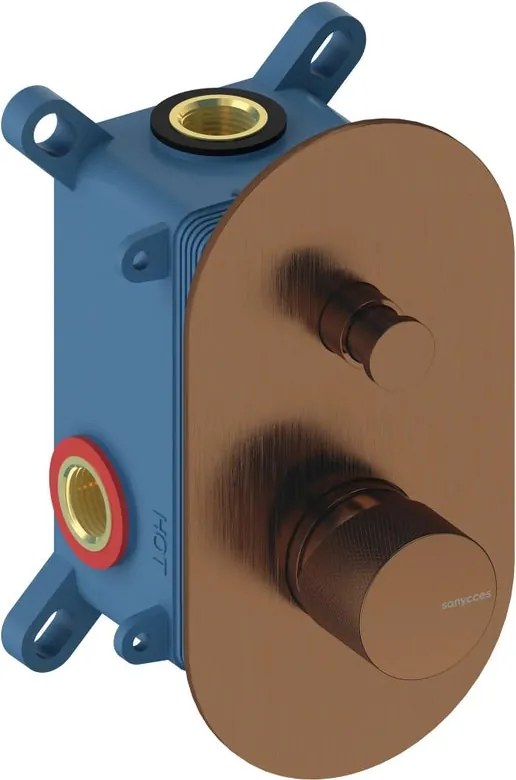Rubinetto per incasso doccia Loop K 2 vie rose gold brushed