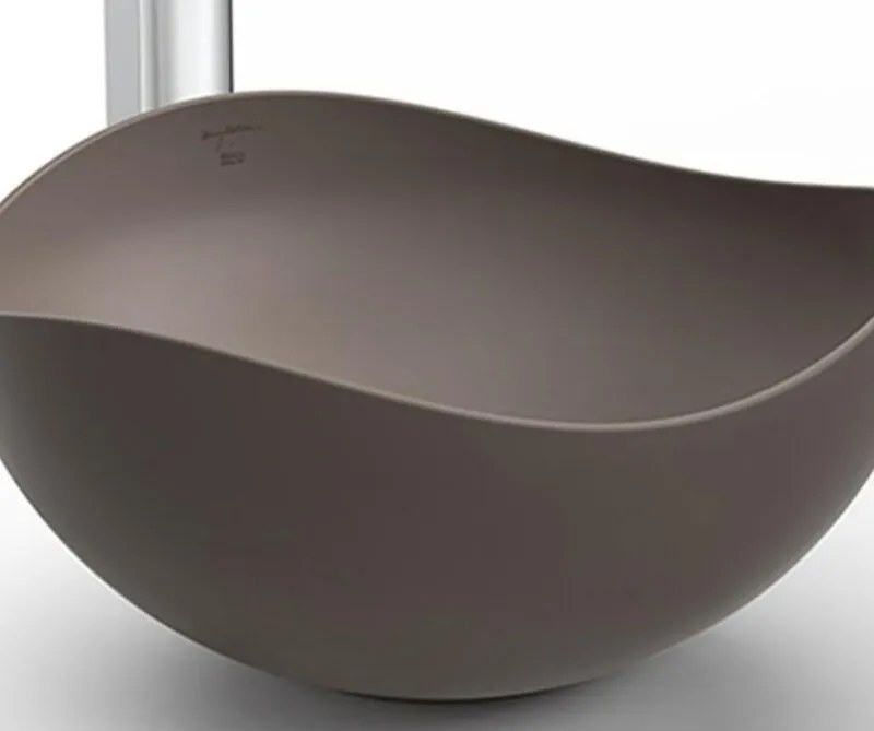 Lavabo da appoggio Ohtake ROCA D37.5 irregolare in ceramica caffè