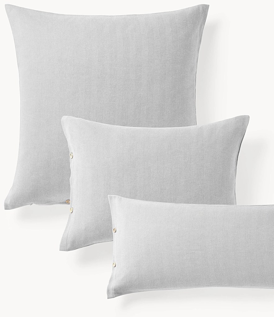 Federa in flanella con motivo a spina di pesce Wanda