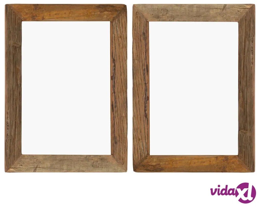 vidaXL Cornici Foto 2 pz 40x50 cm Legno Massello di Recupero e Vetro