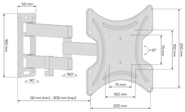 CONNECT IT CMH-2012-BK - Supporto a parete TV 13-37” nero