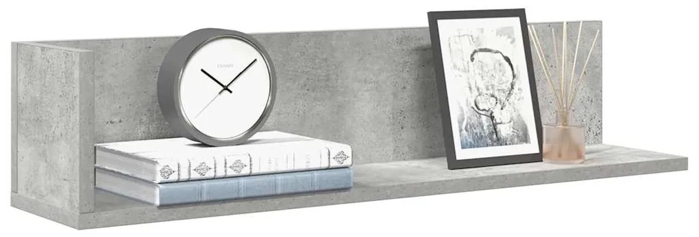 Mensole A Muro 2pz Grigio Cemento 75x16,5x16,5 Cm İn Truciolato /