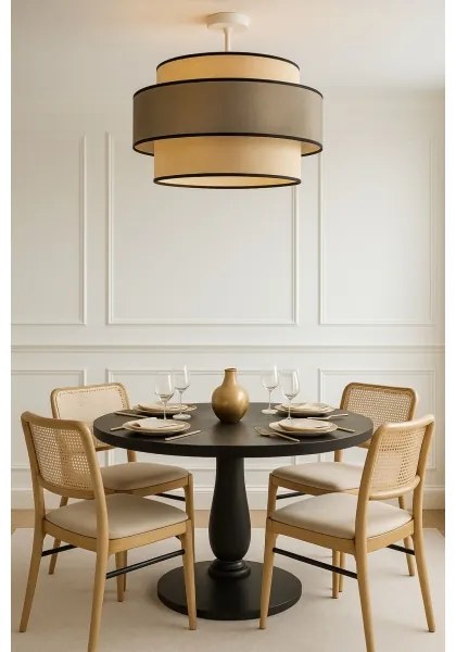 Lampadario a plafone GRACE 1xE27/60W/230V diametro 40 cm color crema/grigio