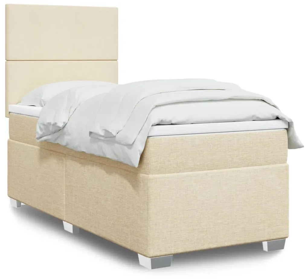 Giroletto A Molle Con Materasso Crema 100x200 Cm İn Tessuto /