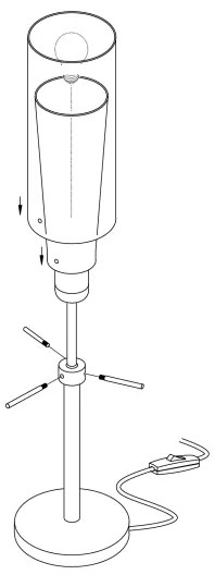 EGLO 89835 - Lampada da tavolo PINTO 1xE27/60W