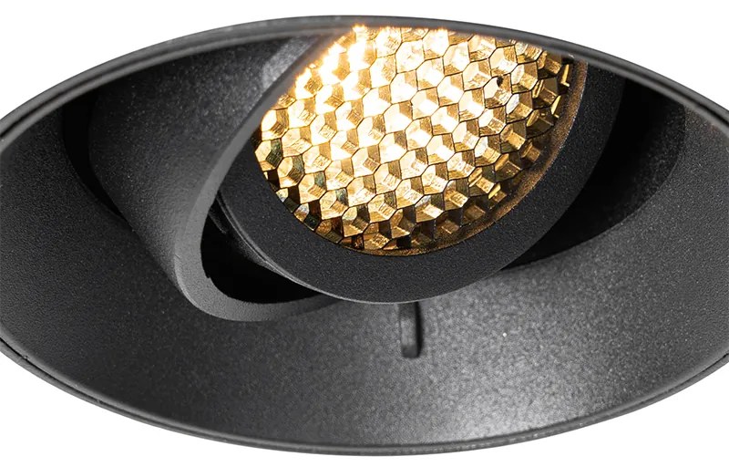 Faretto da incasso moderno nero GU10 rotondo senza cornice - Oneon Honey