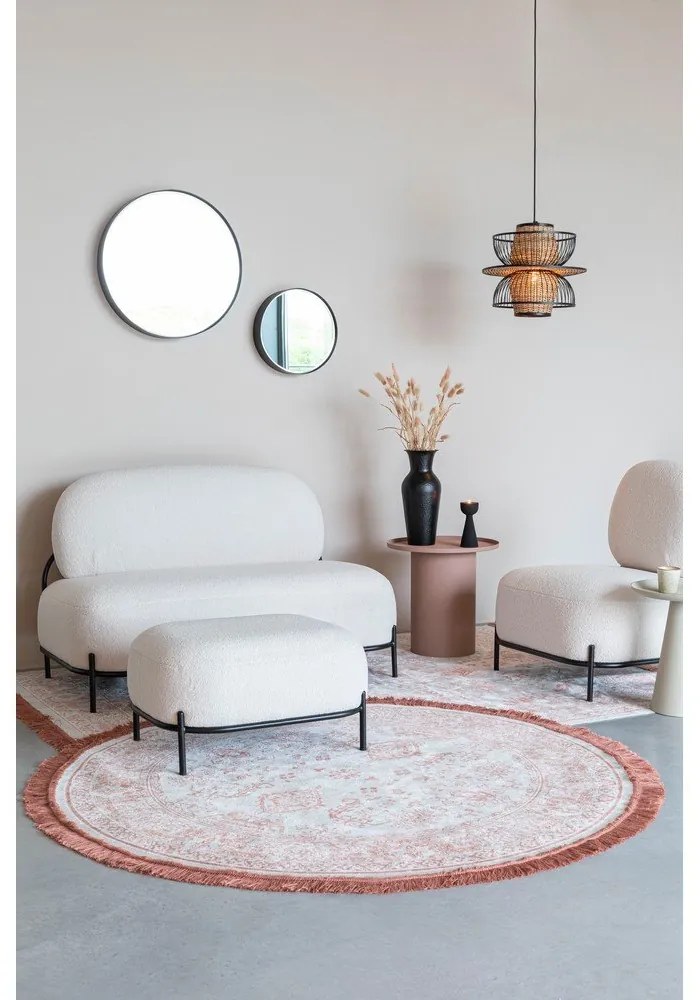 Divano bouclé crema 125 cm Polly - White Label