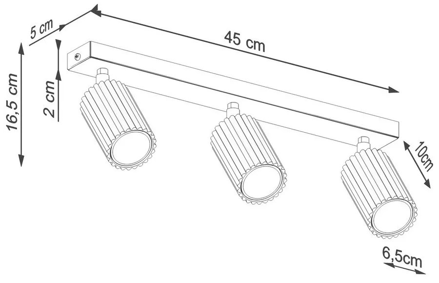 Faretto grigio tortora in metallo 6,5x45 cm Gleam – Sollux