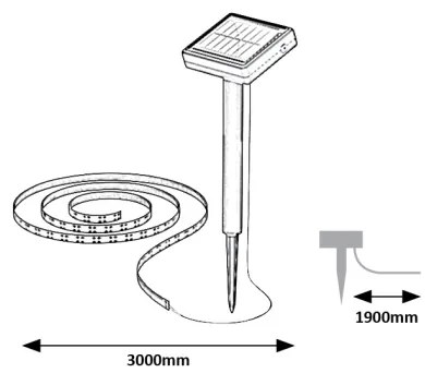 Rabalux 77016 - LED Solare striscia ANSOO LED/0,26W/3,2V 4,9m IP44