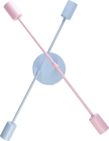 Plafoniera CAMBRIDGE 4x E27/15W/230V blu/rosa