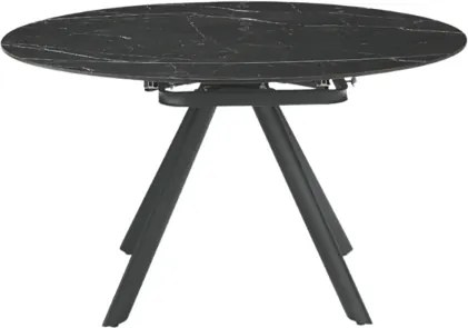 Tavolo in pietra effetto marmo Nero ROUND con piano girevole D135 cm