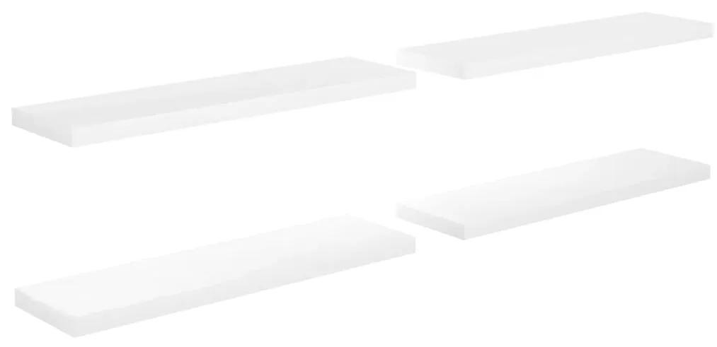 Scaffali a parete 4 pz bianco lucido 90x23,5x3,8 cm in mdf