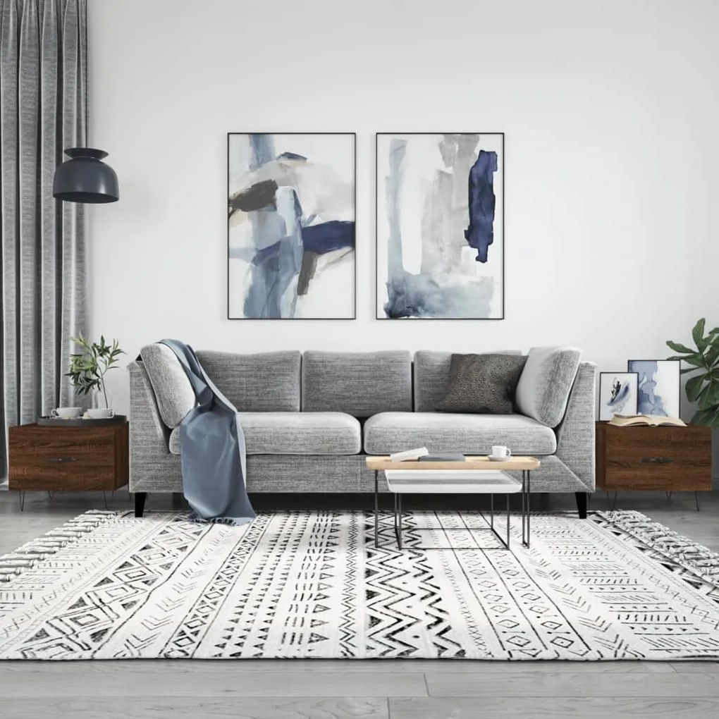 Tavolini Salotto 2 Pz Rovere Marrone 50x50x40 Legno Multistrato /