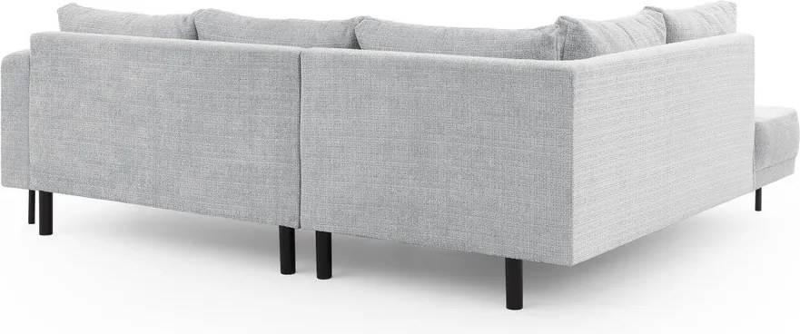 Divano angolare grigio chiaro (con penisola a sinistra/a L) con rivestimento in ciniglia Mauris – Ropez