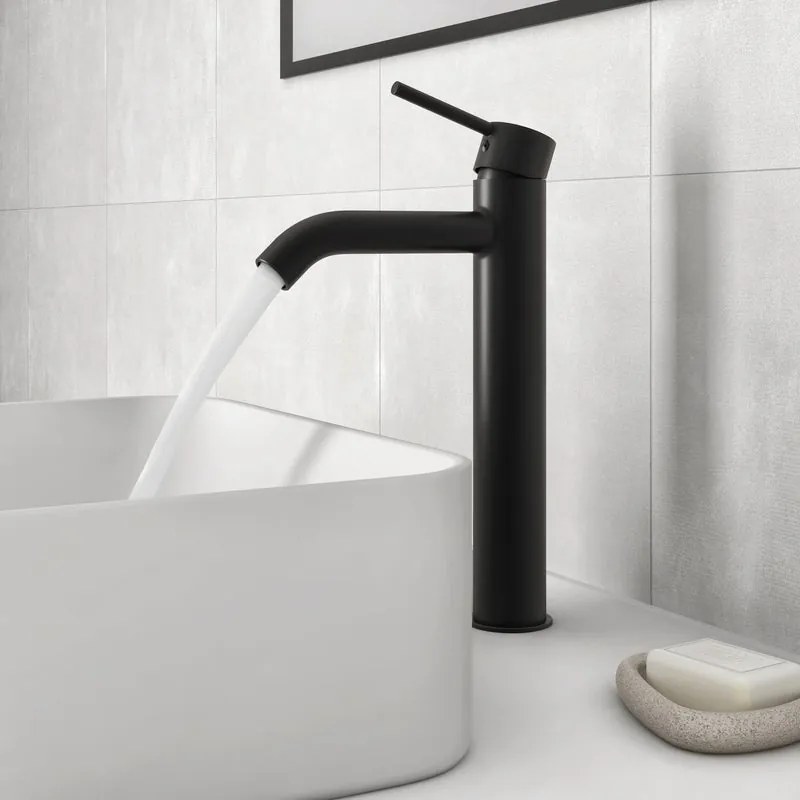 Rubinetto per lavabo MIA nero spazzolato opaco SENSEA H 29 cm