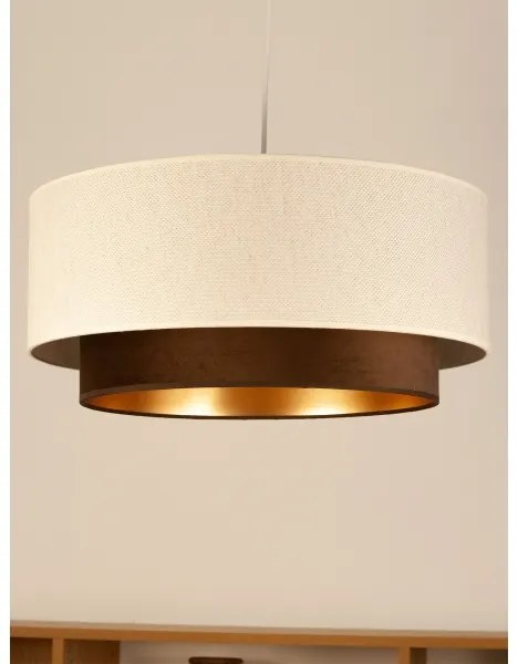 Lampada a sospensione su cavo NATIA 1xE27/60W/230V Ø 45 cm bianco/marrone