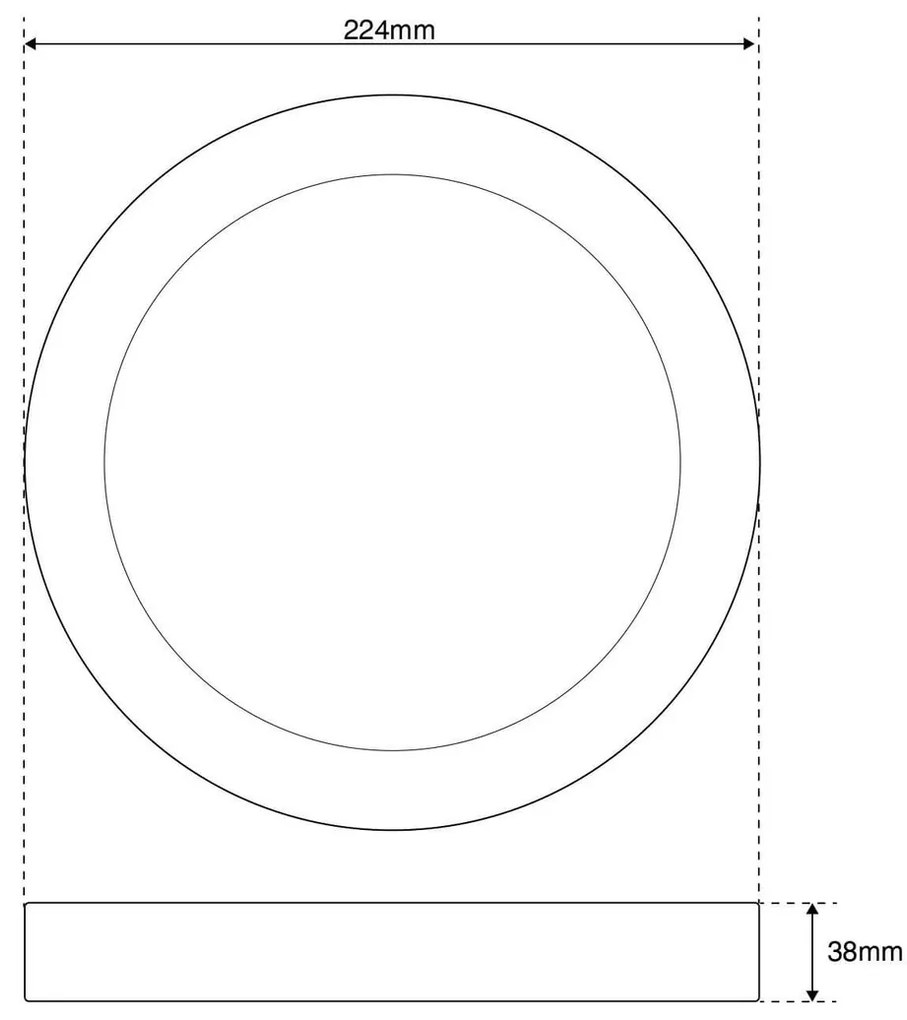 Plafoniera LED Rotonda 20W 2.000lm Ø225mm Osram LED Dimmerabile