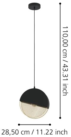Eglo 43811 - Lampadario a sospensione con filo MUMBLES 1xE27/40W/230V