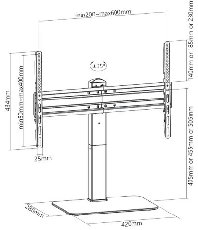 MK FLORIA Superior SUPSTV020 - Supporto da pavimento per TV 37-70" nero