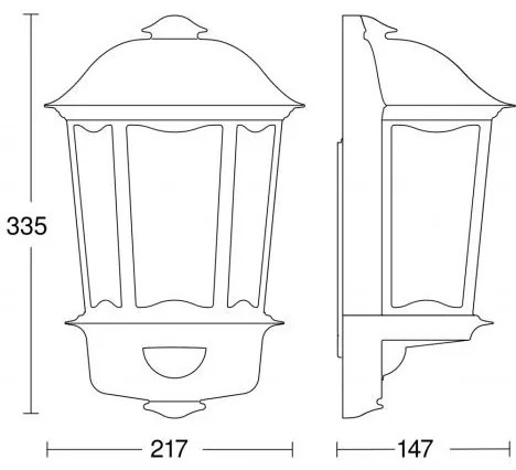 Steinel 644413 - Lampada da parete con sensore per esterno L 190 S 1xE27/100W/230V