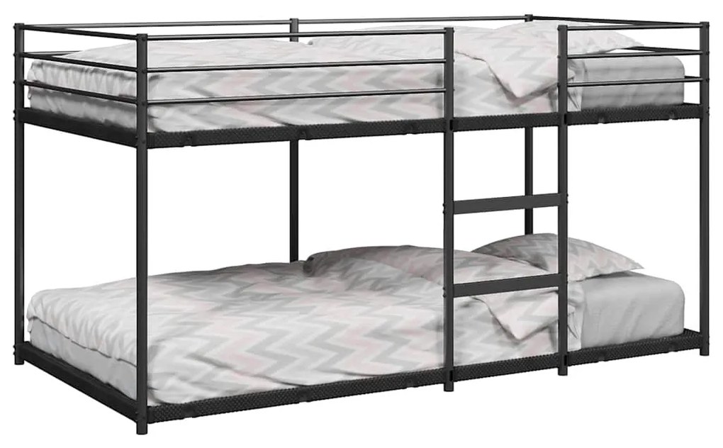 Letto A Castello Senza Materasso Nero 80x200 Cm İn Acciaio /