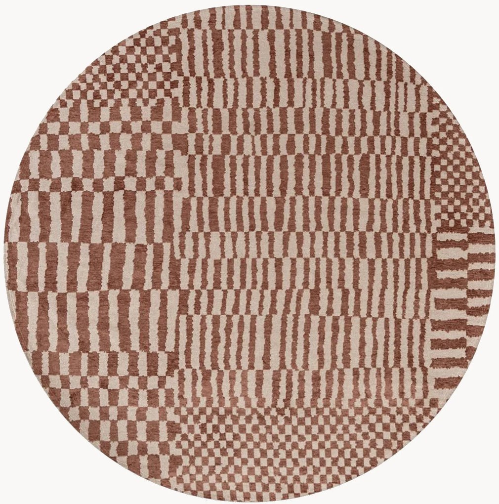 Tappeto rotondo jacquard lavabile da interno-esterno Berber