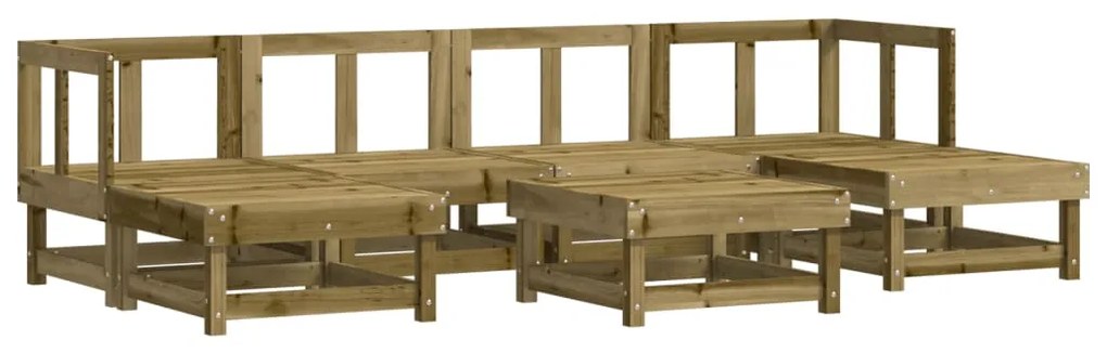 Set salotto da giardino 7 pz in legno impregnato di pino